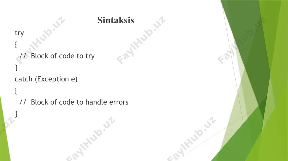 istisnolarni qayta ishlash. - Page 5