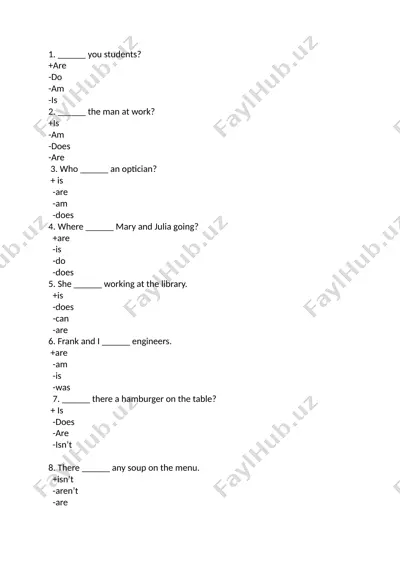 english grammar test — DOCX
