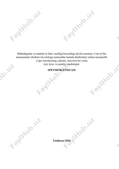 menejerlik o‘quv kurslari sinov topshiriqlari — DOCX