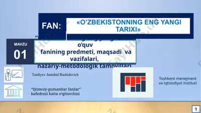 o’zbekistonning eng yangi tarixi — PPTX