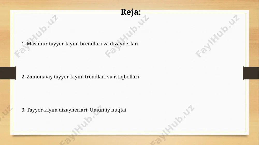 mkorlikda, ba'zi brendlar kiyimlarga sensorli ekranlar va boshqa interaktiv elementlarni qo'shish orqali, o'z mahsulotlarini raqamlashtirish yo'lida muhim qadamlar qo'ydilar. tayyor-kiyim modasi dizaynerlari tarixi 19-asr oxiri va 20-asr boshlarida parij kabi yirik shaharlarda tayyor-kiyim modasi dizaynerlari sonining ko'payishi ommaviy ishlab chiqarish va iste'mol madaniyatining rivojlanishiga turtki bo'ldi. 1960-yillarda yves saint laurent va pierre cardin kabi dizaynerlarning tayyor-kiyim liniyalarini yaratish ishlari moda sanoatida inqilob qilib, ommaviy bozorga yuqori moda elementlarini olib kirdi. trendlar va mavsumiylik parij moda haftalarida 2023-yilning kuz-qish mavsumida 30% dan ortiq dizaynerlar ekologik toza materiallar va qayta ishlangan matolardan foydalanish tendentsiyasini namoyish etdilar. milanda 2024-yil bahor-yoz mavsumi uchun taqdim etilgan pret-a-porter kolleksiyalarning 45%ida yorqin ranglar, geometrik naqshlar va 80-yillar estetikasi ustunlik qildi. marketing va reklama strategiyalari parij moda haftaligi davomida namoyish etilgan yangi kolleksiyalarni, 2024 yil bahor mavsumi uchun 10 millionlik reklama kampaniyalari orqali ommaga yetkazish orqali global miqyosda mashhurlikka erishish mumkin. pret-a-porter brendlari, masalan, zara yoki h&m, ijtimoiy …