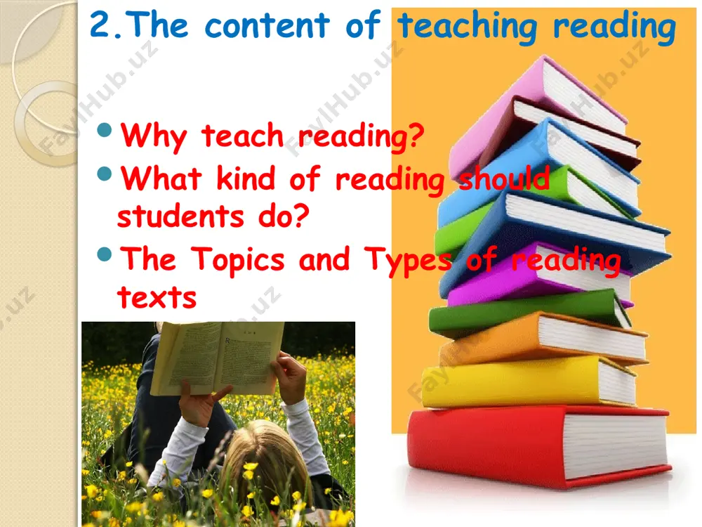 f questions, engaging and useful puzzles etc. 7. good teachers exploit the reading text to the full – any reading text is full of sentences, words, ideas , descriptions etc. it doesn’t make sense just to get students to read it and then drop to move on to something else. 8. good teachers integrate the reading text into interesting class sequences, using the topic for discussion and further tasks using the language for study and later activation. the most interesting text can be undermined by asking boring and inappropriate questions. 5.mistakes and how to correct them ways of correcting students five key questions ■ what kind of mistake has been made? (grammar, spelling, pronunciation etc) ■ what should i do about it? (correct or not correct?) ■ when should it be corrected? (now, later in the lesson, next lesson) ■ how should it be corrected? (which technique would work best?) …