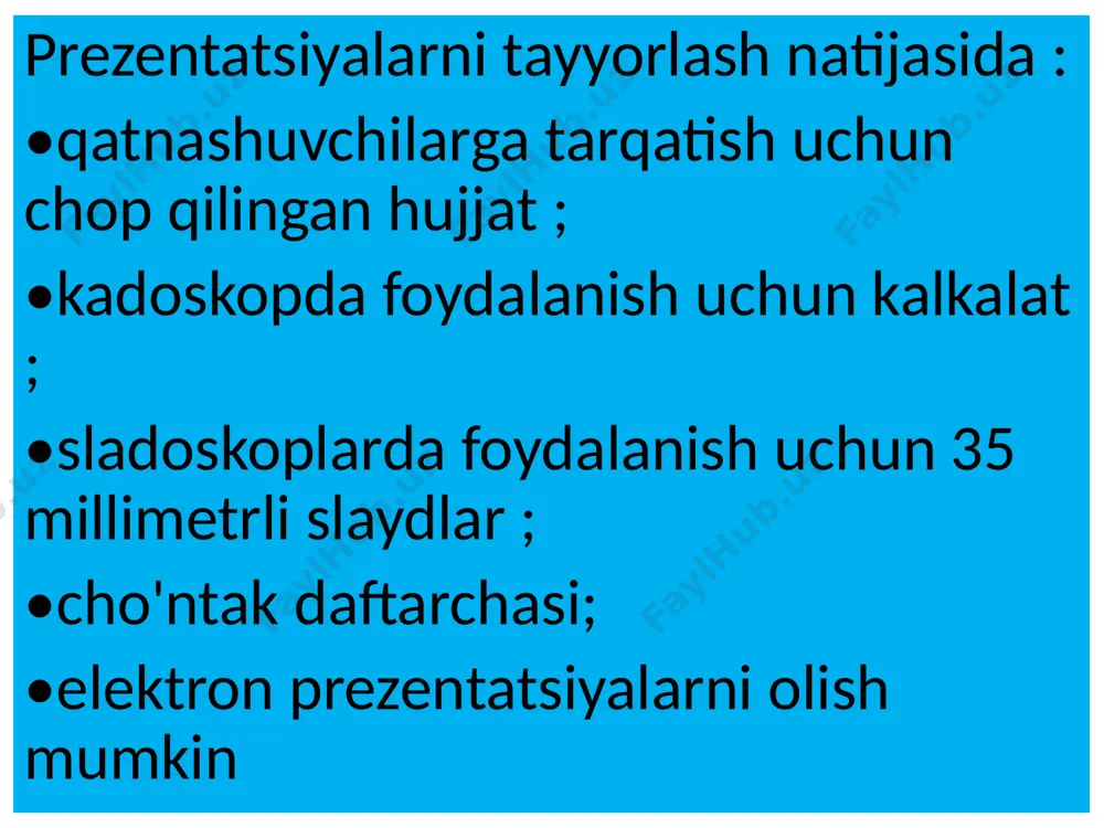power point dasturida ishlashni tushuntirish - Page 5