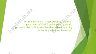virusli infeksiyalar va ularning labaratoriya diagnostikasi — PPTX