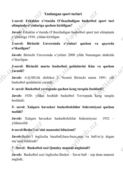 basketbol tarixi — DOC