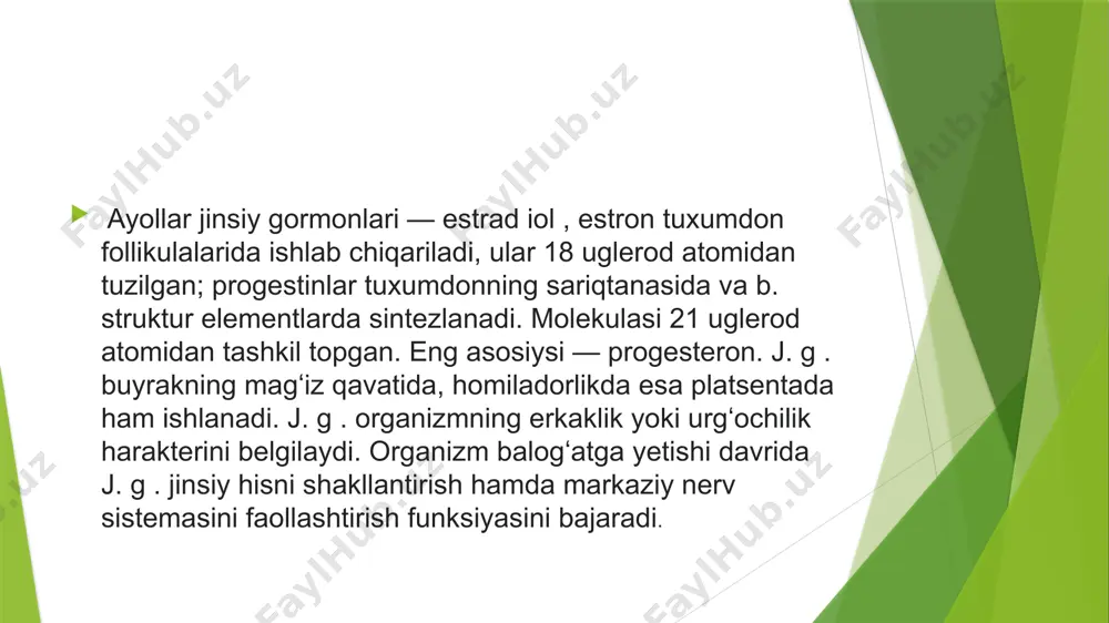 s the secretion of gonadotropins from the anterior pituitary (figure 40-1 what is estrogen hormone? estrogen is the female sex hormone produced in the adrenal glands, ovaries and fatty tissue, which is mainly responsible for the development of breasts in puberty and the growth of uterus lining during the menstrual cycle. in females, the estrogen hormone prepares the uterus and other reproductive organs for pregnancy. it also regulates the menstrual cycle, growth of pubic and underarm hair and also maintains bone strength by collaborating with calcium, vitamin d, and other essential vitamin and minerals. like other sex hormones, a little amount of estrogen is also present in man’s body, which protects bone health. these hormones also act by regulating the transcription of certain genes in the uterus. progesterone – these are the hormones whose function is to prepare the uterus for conception, regulating changes in the uterus during the menstrual …