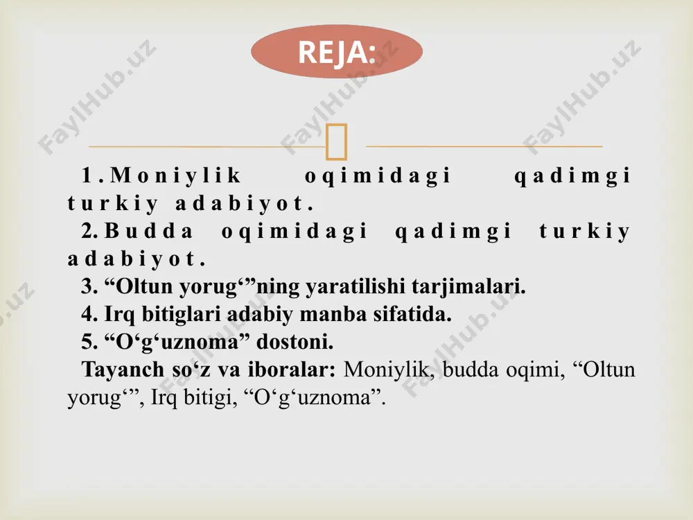 eydi: “hikmat va yaxshi amallilar doimo (xudoning) elchilari vaqti-vaqti bilan keltirib turganlarining o'zidir. bir zamon u (hikmat va yaxshi amallar) bud (budda demoqchi - n.r.)ismli elchi orqali hindiston mamlakatiga, bir zamon zardusht orqali eron zaminiga va bir zamon iso orqali mag‘rib zaminiga yuborilgan. so‘ngra bu oxirgi asrda men moniyga - haqiqiy xudoning elchisiga - shu vahiy tushirilib va shu payg'ambar keltirilib, (men orqali) bobil zaminiga yuborildi”. “shopurqon” asaridan:  - moniyning olam borligi va ko'rinishi haqidagi dalillari beruniyni qoniqtirmadi va ularni xato deb hisobladi. moniyning nur odamlariga, qadimgi insonlar va “hayot ruhi”ga ishonishga da’vat etganini beruniy qoralaydi. moniy zardushtiylik ta’limotidan olgan nur va zulmat kurashining abadiyligini u ishonchsiz deb qaradi. moniyning ta’limotidagi muhim qirralarni beruniy quyidagicha bayon qiladi: “hayvon so'yishni va unga alam yetkazishni, olov, suv va o'simliklarga ziyon yetkazishni eng ochiq so‘z bilan - harom qildi. siddiqlar, ya’ni moniy mazhabidaigilarning taqvodorlari va zohidlari o‘zlariga farz qilgan qonunlar tuzdi. u …