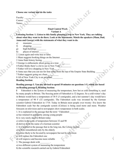 final control work – variant a — DOCX