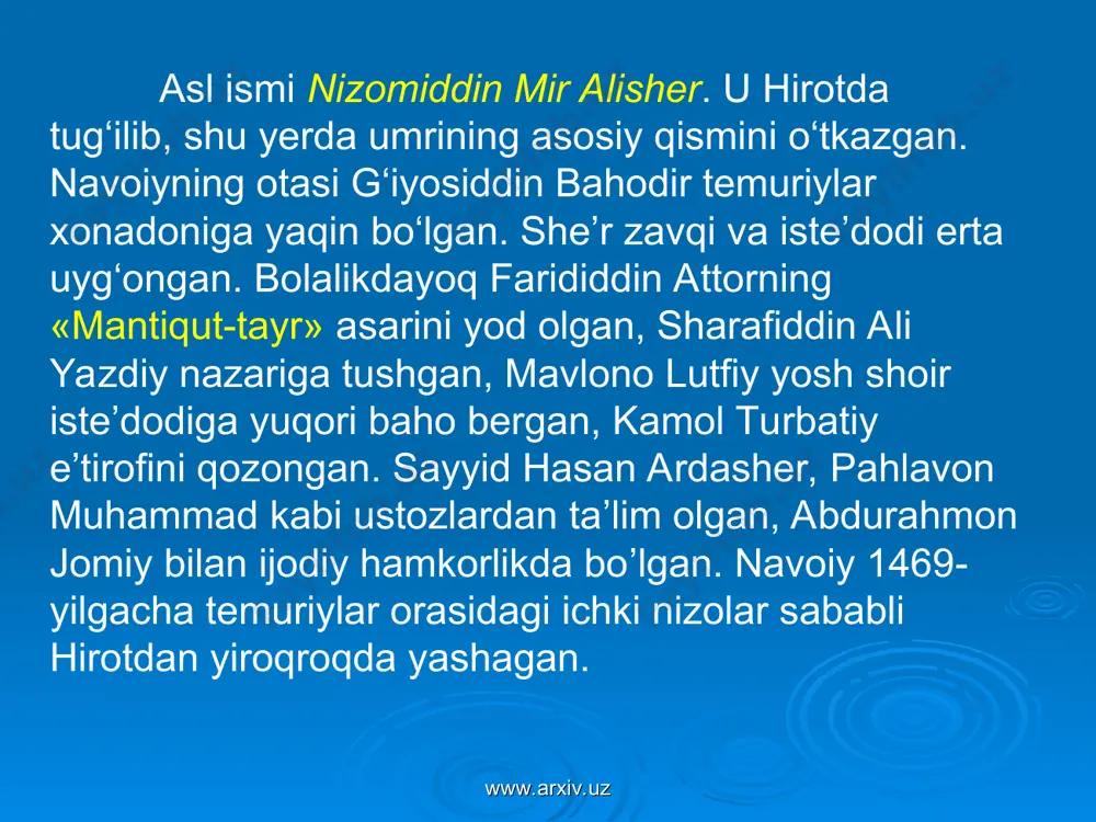 alisher navoiy hayoti va ijodi mavzusida 1 soatlik multimedia - Page 3