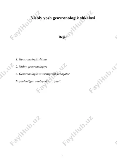nisbiy yosh geoxronologik shkalasi — DOCX