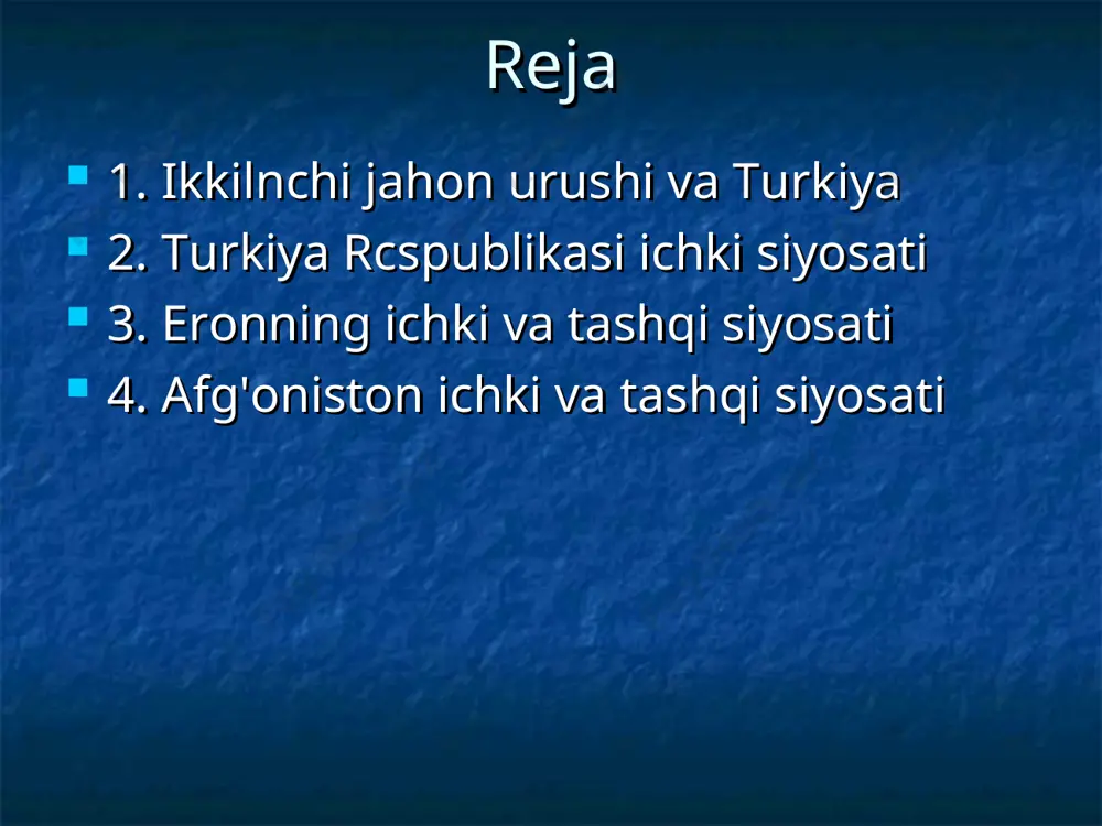 qattia qarshiligiga duch keldi. va, nihoyat, 1920 yilning 26-avgustida turkiya armiyasi hujumga o'tdi. milliy-ozodlik urushi 1922-yil oktabr oyida g'alaba bilan tugadi. 1-hpyubi'ida sultonlik hokimiyati tugatildi. 1923-yilning oktabrida turkiya г i-uhlika deb e'lon qilindi. kamol otaturk birinchi prezident etib i lindi. shu tariqa milliy-ozodlik inqilobi suveren turkiya davlatining tashkil etilishi bilan yakunlandi. 1u,'i yilning- 24 iyulida antanta davlatlari lozanna konferensiyasida mm itaqil turkiya respublikasini tan oldilar. 1924-yilda xalifalik tugatildi. turkiya hukumati mamlakatdagi chet el mulklarini sotib olish yo'li liiliin ularni davlat mulkiga aylantirish hamda iqtisodiyotga davlat filiihla ini joylashtirish siyosatini yurita boshladi. milliy bank tashkil etildi. jttuodiyotga davlat mablag'ining joylashtirilishi chet el kapitali harakatini cheklab qo'ydi. antanta davlatlari uzoq vaqt turkiya respublikasini itoatda liilishga urindilar. fransiya va buyuk britaniyaning yangi hukumatga sultonlik davridagi qarzlarini yuklashga muvaffaq boiganligi ham shu bilan i/ohlanadi. 1928-yilda turkiya ularga 86,5 mln. lira qarz to'laydigan bo'ldi. bu davrdan boshlab turkiya tashqi siyosatida buyuk davlatlar bilan aqinlashish an'anasi …