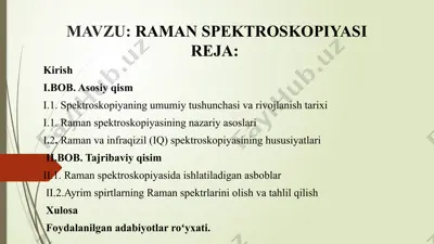 raman spektroskopiyasi — PPTX