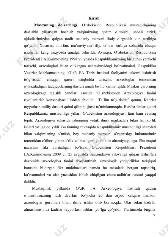 iallar dunyo fanidagi hozirgacha ustun bo’lgan nazariy qarashlarni ostin-ustin qilib yubordi. shu paytgacha butun jahon paleoantropologiyasida neandertal tipidagi odamlar bundan 25 ming yillar muqaddam yer yuzidan izsiz yo’qolib ketganlar, ilk zamonaviy tipdagi odamlar markaziy afrika hududlaridan paydo bo’lishib, so’ngra zaminimizning boshqa mintaqalariga tarqalgan, degan g’oyaviy qarashlar hukmron edi. obiraxmat odamining topilishi neandertal odamining zamonaviy odamga aylanayotgan jarayonini o’zida aks ettirishi aniqlandi. bu ilk zamonaviy ajdodlarimizning neandertal tipidagi odamlardan o’sib chiqqanligini hamda o’zbekiston hududlarini dastlabki aqlli odamlar paydo bo’lgan hozirda yagona madaniy maskan ekanligini ko’rsatdi. tilga olingan xalqaro ekspedisiyalarda o’zbekistonning ilmiy muassasalaridagi yosh tadqiqotchilar ham ishtirok etishib, o’z malakalarini oshirib bormoqdalar va arxeologiyaning qator sohalari bo’yicha istiqbolli mutaxassislar yetishmoqda. mustaqillikdan keyingi yillarda arxeologiya instituti yoshlaridan 3 nafari fransiyadagi didro va ikki nafari germaniyadagi gumbold stipendiyalari sohiblariga aylanishdi. ushbu yosh olimlar yevropaning ilg’or tadqiqot uslublarini va boy adabiyotlarini yurtimizga olib kelib, o’z ilmiy ishlarida qo’llamoqdalar. hozirda paleolit davri bo’yicha xalqaro hamkor ekspedisiyalarning …