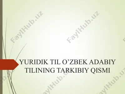 yuridik tilning tarkibi — PPT
