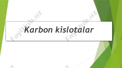 karbon kislotalar — PPTX