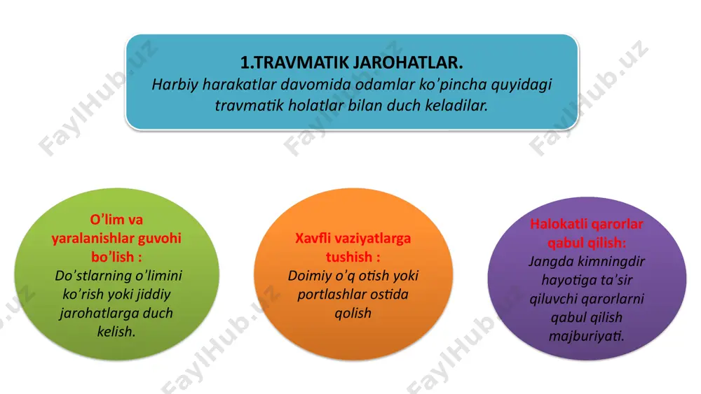 ni davolash vaqt talab qilishi mumkin, ammo davomiy davolash va to‘g‘ri yondashuv bilan tiklanish ehtimoli yuqori. profilaktika va yordam tizimi – bu turli xavflarni oldini olish, kasalliklarni erta aniqlash, ularning rivojlanishiga yo‘l qo‘ymaslik va zarur hollarda yordam ko‘rsatish uchun ishlab chiqilgan chora-tadbirlar majmuasidir. bu tizim sog‘liqni saqlash, xavfsizlik, ta’lim va ijtimoiy sohalar uchun birdek ahamiyatlidir. quyida tizimning asosiy elementlari va vazifalari keltirilgan: profilaktika tizimi: 1. ogohlantirish va axborot berish 2. erta diagnostika: 3. immunizatsiya va himoya choralari: 4. tibbiy maslahat va treninglar 1. ogohlantirish va axborot berish: xavf-xatarlar haqida aholini xabardor qilish. profilaktik sog‘lom turmush tarzi bo‘yicha ta’lim va targ‘ibot ishlari. 2. erta diagnostika: tibbiy ko‘riklarni tashkil etish. maxsus test va skrining dasturlarini yo‘lga qo‘yish. 3. immunizatsiya va himoya choralari: vaksinalar yordamida kasalliklarning oldini olish. gigiyenik me’yorlarga rioya qilishni targ‘ib etish. 4. tibbiy maslahat va treninglar: kasalliklarning oldini olish bo‘yicha shifokor tavsiyalari. favqulodda vaziyatlarda qanday harakat qilish bo‘yicha treninglar. yordam …