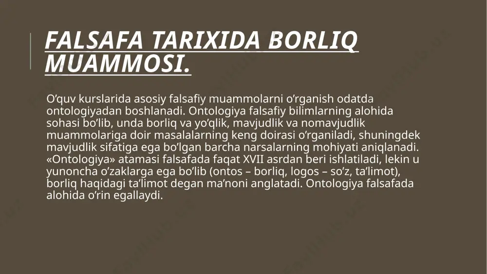 borliq – falsafa taqdimoti - Page 4