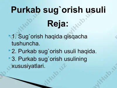 sug'orish usuli — PPTX