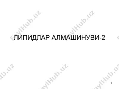 lipidlar almashinuvi-2 — PPTX
