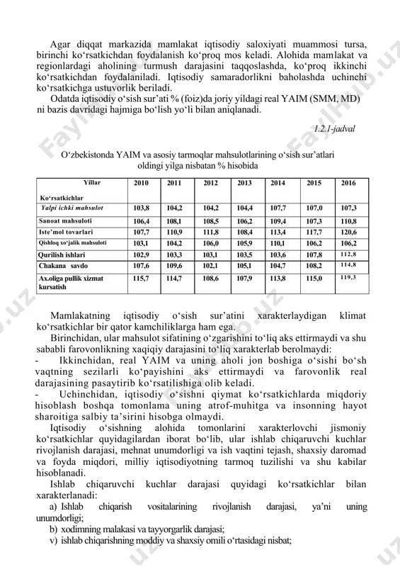beradi. ekstensiv iqtisodiy o‘sishga ishlab chiqarishning mavjud texnikaviy asosi saqlanib dolgan holda iqtisodiy resurslar miqdorini ko‘paytirib borish orqadi erishiladi. aytaylik, mahsulot ishlab chiqarishni ikki hissa ko‘paytirish uchun mavjud korxonalar bilan bir qatorda o‘rnatilgan uskunalarning quvvati, miqdori va sifati, ishchi kuchining soni va malaka tarkibi bo‘yicha huddi o‘shancha korxonalar ko‘riladi. ekstensiv rivojlanishda, agar u sof holda amalga oshirilsa, ishlab chiqarish samaradorligi o‘zgarmay qoladi. iqtisodiy o‘sishning intensiv turi sharoitida mahsulot chiqarish miqyoslarini kengaytirishga ishlab chiqarish omillarini sifat jihatidan takomillashtirish: yanada progressivroq ishlab chiqarish vositalarini va yangi texnikani qo‘llash, ishchi kuchi malakasini oshirish, shuningdek, mavjud ishlab chiqarish salohiyatidan yaxshiroq foydalanish yo‘li bilan erishiladi. intensiv yo‘l ishlab chiqarishga jalb etilgan resurslarning har bir birligidan olinadigan samaraning, pirovard mahsulot miqdorining o‘sishida, mahsulot sifatining yaxshilanishida o‘z ifodasini topadi. bunda mahsulot ishlab chiqarishni ikki hissa oshirishga ishlab turgan korxonalarni rekonstruksiya qilish va texnika bilan qayta qurollantirish mavjud resurslardan yaxshiroq foydalanish hisobiga erishish mumkin. real hayotda ekstensiv va …