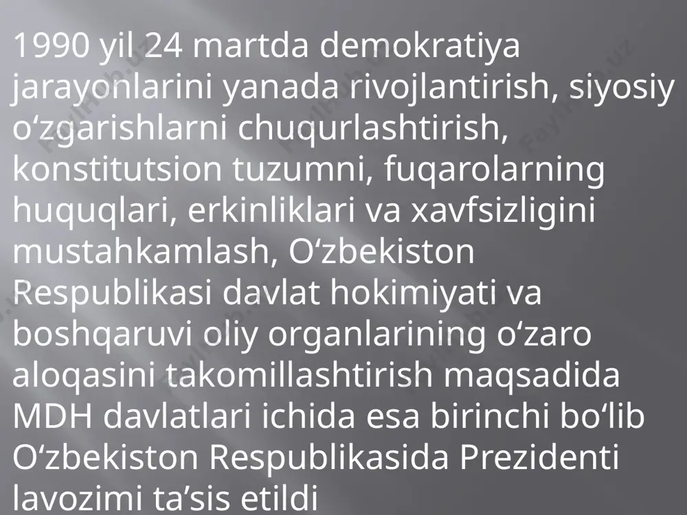 o'zbekiston respublikasida prezidentlik institutining joriy etilishi - Page 5