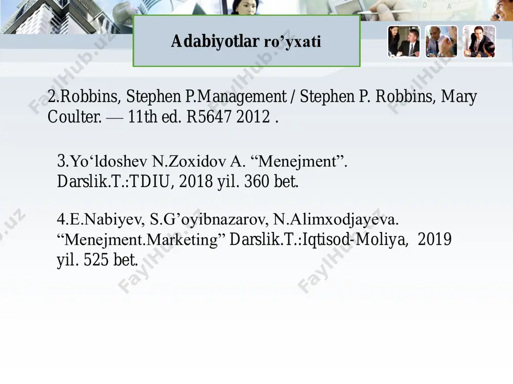 lubi belgisi va bo‘yisinuvchilarga nisbatan munosabatga qarab barcha rahbarlarni quyidagi 3 turga bo‘lish mumkin: rahbarlik uslubiga qarab rahbarlarning turlarga ajratilishi: o’ziga bino o’ta qo’ygan dimog’dor, o`z qobilyati va imkoniyatlariga ko`p ishonadigan hukmini o`tkazishga intiladigan kishilardan yetishib chiqadi avtokratik rahbar avtokratik rahbarlar avtokratik rahbarning ayrim xususiyatlari qaror qabul qilishda - yakkabosh kadrlarni tanlashda- kuchli raqobatdoshlar dan qutilish tarafdori bilimda- hamma narsani o’zim bilaman deydi muomalada – salbiy,masofa saqlaydi intizomga- qattiq rag’batlantirishda onda-sonda rag’batlantirib,tez- tez jazolash tarafdori • liberal rahbar irodasiz tashabbussiz o`z ishiga masulyat olishni yoqtirmaydigan umuman tashqaridan ko`rsatiladigan tasirga moyilligi yuqori bo`ladi liberal rahbar:  ishni o‘z holiga tashlab ko‘yadi;  irodaga nisbatan qat’iy bo‘lishdan hayiqadi;  o‘zini haddan tashqari ehtiyot qiladi;  biron xodim bilan ham aloqani buzishni istamaydi;  talabchan emas, sust nazorat qiladi;  suiste’mollarga bevosita yo‘l qo‘ymasa ham o‘zini bilmaslikka soladi; liberal rahbarning ayrim xususiyatlari qaror qabul qilishda – ko’rsatmaga qarab ish tutadi bilimda- e’tiborsiz, beparvo …
