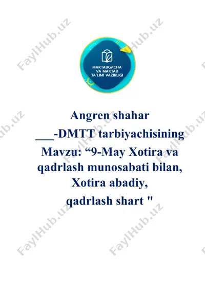 xotira va qadrlash munosabati — DOCX
