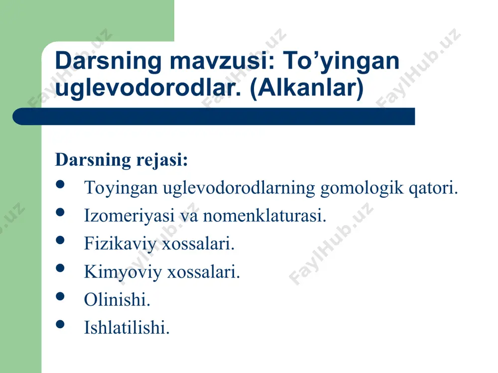 to’yingan uglevodorodlar (alkanlar) - Page 3
