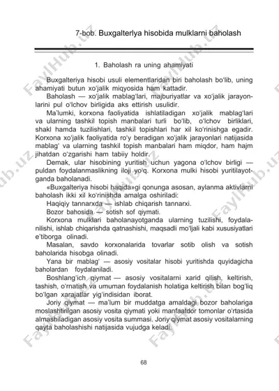 buxgalteriya hisobida mulklarni baholash — DOCX