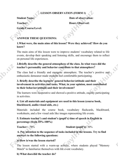 lesson observation (form 1) — DOCX