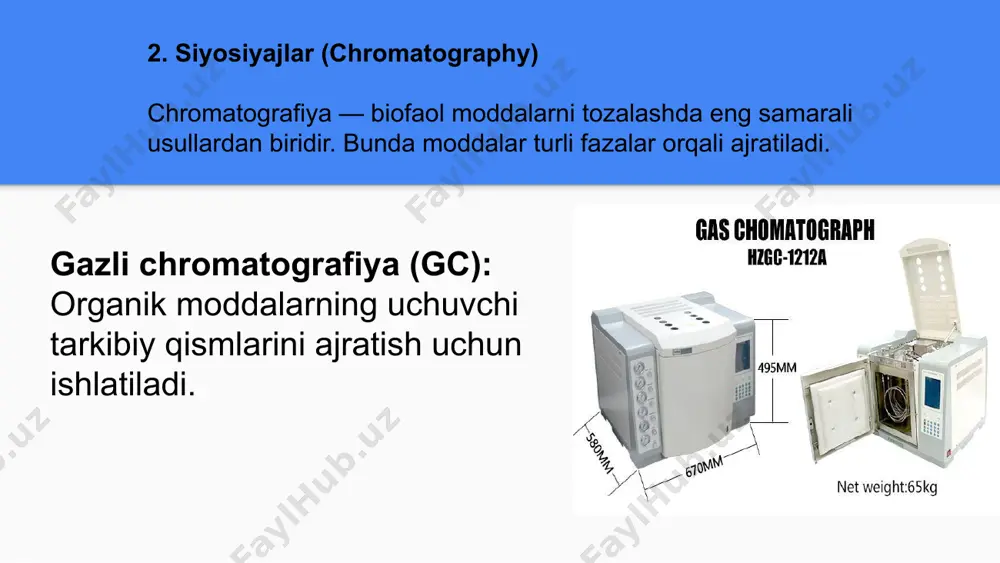 biofaol moddalarni ajratib olish va tozalash usullari - Page 5