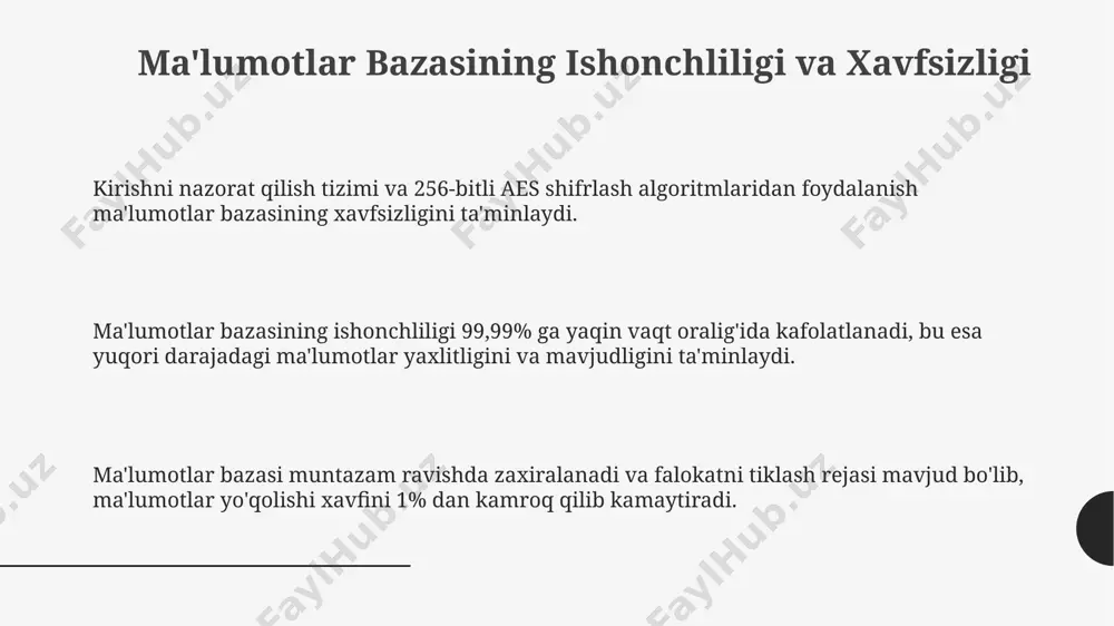 shganligini oshiradi. tizimning taraqqiyoti va kelajak rejalari tizimning kelajakdagi rivojlanish rejalariga 2025-yilgacha elektron hukumat portallarining foydalanuvchilar sonini 5 million kishiga yetkazish va xizmatlar sonini 100 taga oshirish kiradi. ma'lumotlar bazasining ishonchliligi va xavfsizligini ta'minlash uchun blockchain texnologiyasi va sun'iy intellekt kabi ilg'or texnologiyalarni qo'llash rejalashtirilmoqda. kelgusi 3 yil ichida tizimning mobil ilovasini ishga tushirish va uning integratsiyalashgan xizmatlarini kengaytirish orqali foydalanuvchilarga qulaylik yaratish ko'zda tutilgan. muammolar va yechimlari uzbekistanning milliy qonunchilik bazasida 2023 yilda 500 dan ortiq hujjat yangilanishi kuzatildi, bu esa ma'lumotlar bazasini yangilash va saqlash tizimining samaradorligini oshirish bo‘yicha muammolarni keltirib chiqardi. qonun hujjatlarining elektron shakldagi nusxalarining to‘liqligi va ishonchliligi masalasi muhim ahamiyatga ega bo‘lib, 10% ga yaqin hujjatlarda texnik xatolar va noaniqliklar aniqlandi. foydalanuvchilarning elektron hukumat tizimidan foydalanish darajasi 30% atrofida bo‘lib, bu esa tizimning qulayligi va foydalanuvchilar uchun tushunarliligi bo‘yicha muammolar mavjudligini ko‘rsatadi. xalqaro tajriba va aloqalar “xalqaro tajriba va aloqalar” departamenti o'zbekistonning elektron hukumat tizimini …