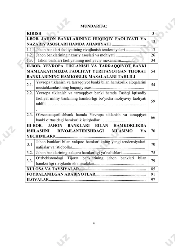 viy bozor mexanizmlarini keng joriy etishda namoyon boʻlmoqda. oʻz navbatida bu jabhada uzoq yillar mobaynida bank kapitalining asosiy ulushi davlatga tegishli boʻlib kelgandi. bu esa bank sektorida sogʻlom raqobatga toʻsiq boʻlib, xizmat koʻrsatish sifatiga o’zining salbiy taʼsirini koʻrsatib kelayotgan edi. binobarin, oxirgi yillarda banklar faoliyati, ayniqsa, ularning investitsion jarayonlardagi ishtirokini kengaytirishga qaratilgan muhim tashkiliy oʻzgarishlar amalga oshirilmoqda. prezident sh.mirziyoyevning topshirigʻi bilan hukumat va markaziy bank xalqaro moliya tashkilotlari koʻmagida bank-moliya tizimini rivojlantirish boʻyicha uzoq muddatli rivojlanish strategiyasini ishlab chiqdi. shu asnoda respublikamizdagi bank tizimiga xususiy va xorijiy kapitallar kirib kelmoqda. natijada davlat banklari ulushi bosqichma-bosqich kamayib bormoqda va sohada raqobat muhitini yaxshilash, tijorat banklari faoliyatini, kreditlash sifati va madaniyatini, ayniqsa, ularning investitsion aktivligini har tomonlama oshirishga xizmat qiladi. ushbu sohada moliya bozorlarini, jumladan, valyuta va fond bozorini yuksaltirish, yangi moliyaviy instrumentlarni joriy qilish orqali va obligatsiyalar chiqarish yordamida, bank xizmatlari sifati va sonini oshirish, ilgʻor texnologiyalar yordamida bank tizimini ravnaq …