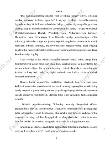 ta'limning yangi yo'nalishlari — DOCX