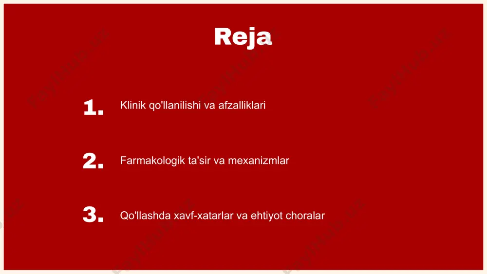 ar xavfsizligini ta'minlashda asosiy ahamiyatga ega. ta'rif: mexanizmlar va ta'siri ingalyatsion anesteziya, bemorlarni jarrohlik operatsiyalari davomida og'riqdan himoya qilish uchun ishlatiladigan vositadir. ushbu anesteziya mexanizmlari, asosan, nerv tizimi orqali ta'sir ko'rsatadi, bu esa bemorning og'riq qabul qilish qobiliyatini pasaytiradi va uxlash holatini yaratadi. bunday ta'sir etish usullari, odatda, anestezik moddalar orqali amalga oshiriladi, ular miya va asab tizimiga darhol kirib boradi. qo'llanishi va xavfsizlik ta'rif: ingalyatsion anesteziya jarayonida bemorlarning xavfsizligini ta'minlash va uning samaradorligini baholash muhimdir. bu jarayon anesteziologlar tomonidan bemorlarning sog'lig'ini va xavfsizligini birinchi o'rinda tutish bilan amalga oshiriladi. xavf faktorlar: - allergik reaksiyalar: ba'zi bemorlar anesteziya dorilariga nisbatan allergik reaktsiyalar ko'rsatishi mumkin. - nafas yo'llarining to'siqlari: ingalyatsion anesteziya vaqtida nafas yo'llarining to'silishi xavfi mavjud. - yoshi va sog'liq holati: bemorning yoshi va umumiy sog'liq holati anesteziya jarayonida e'tiborga olinishi kerak. foydalanish ko'rsatmalari: - anesteziologlar bemorning tarixini va sog'liq holatini chuqur o'rganishlari lozim. - bemorni anesteziya jarayoniga tayyorlash, xalqaro …