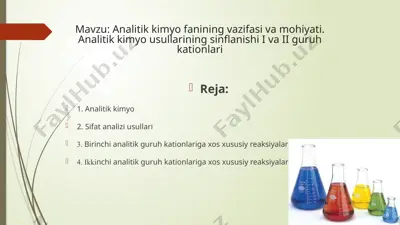 analitik kimyo fanining vazifasi va mohiyati — PPTX