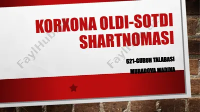 korxona oldi-sotdi shartnomasi — PPTX