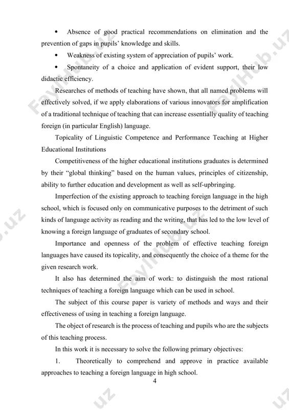 ing a series of exercises that can be useful in classroom activities. practical value of the work is in given methodical recommendations and great number of tasks and exercises which can be applied by teachers of any subjects in primary and secondary schools. the bibliography contains the most known and important researches for the given work of teachers-innovators and scientists: psychologists, didactists, methodologists. the appendix included some exercises that for any reasons has not come in the basic part of course work. chapter i comparative teaching methodologies 1.1 grammar translation method. at the present time when there are radical changes in teaching, when radically revised the content and teaching methods appropriate it is high time to revisit the history of the methods of teaching foreign languages and the main trends of its development. now no one doubts that the method of language teaching is a science. the very first definition …
