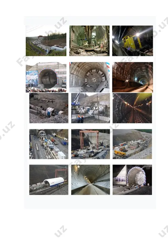 xil darajadagi transport oqimlari kesishishining oldini olish uchun qurilgan (er osti o'tish joylari, temir yo'l o'tish joylari o'rniga tunnellar, yo'l kesishmalarining tunnellari va boshqalar). ba'zi hollarda, ko'prik oralig'idagi o'tish joylari tunnel deb ham ataladi, ammo bu texnik jihatdan to'g'ri emas. tunnel qurilishi zamonaviy temir yo'l qurilishi ko'p sonli sun'iy inshootlarni yaratishni talab qiladi. tunnellarni o'rnatish va qurish bilan bog'liq muhandislik ishlarida yangi texnologiyalar va materiallar keng qo'llaniladi. yangi yuqori samarali uskunalardan foydalanish ularni qisqa muddatda bajarishga imkon beradi, bu esa ob'ektlarni ishga tushirish uchun zarur bo'lgan vaqtni qisqartirish imkonini beradi. innovatsion texnologiyalarni rivojlantirishning eng yaqqol namunasi-bu yuqori unumli yuqori texnologiyali kon uskunalaridan foydalanish. ochiq konda tunnel qurish sxemasi: 1 - tunnel qurilishi; 2 - chuqurni qayta to'ldirish; 3 - tayyorlangan tunnel bazasi chuqurlik bo'yicha tunnellar ajralib turadi: • sayoz, kun sirtidan 20-25 m gacha; • chuqur yotqizish, kunduzgi sirtdan 25 m chuqurlikda. tunnellar qurilish usullari bo'yicha ajratiladi: • tunnel konstruktsiyasi …