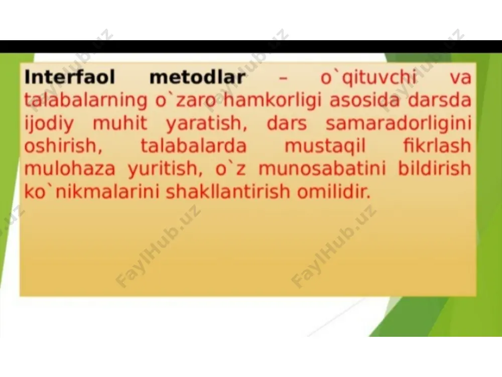 interfaol metodlar - o'qituvchi va talabalar o'rtasida ishonchli hamkorlik - Page 3