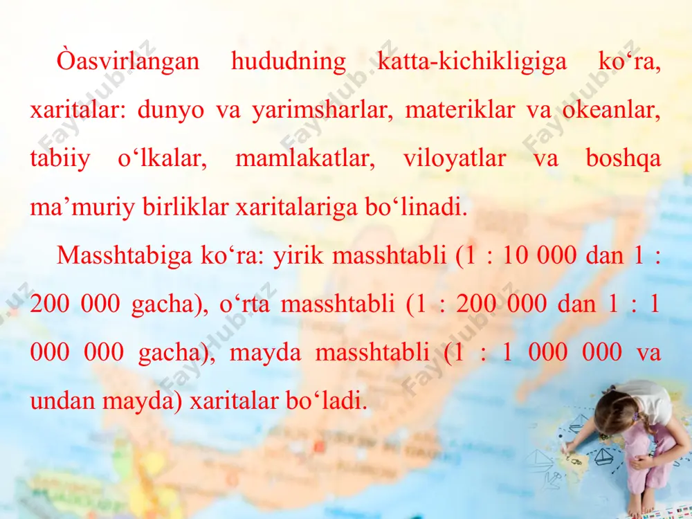 geografik xaritalar va ularning turlari. atlaslar, globuslar 6-sinf - Page 5
