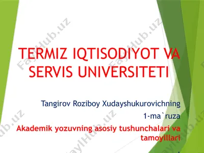 akademik yozuvning asosiy tushunchalar va tamoyili — PPTX