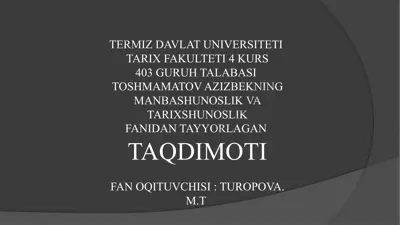 sovet davri tarixshunosligi — PPTX