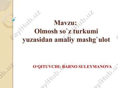 olmoshso`zturkumi va masalalar — PPTX