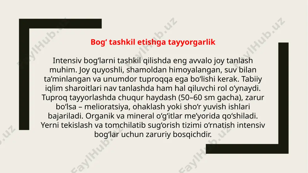 intensiv bog'larni tashkil etish (taqdimot) - Page 5