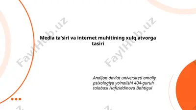 internet va mediadan ta'sir — PPTX