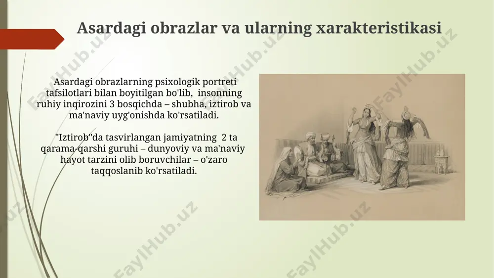 lev tolstoyning "iztirob" asari mavzusida taqdimot - Page 5