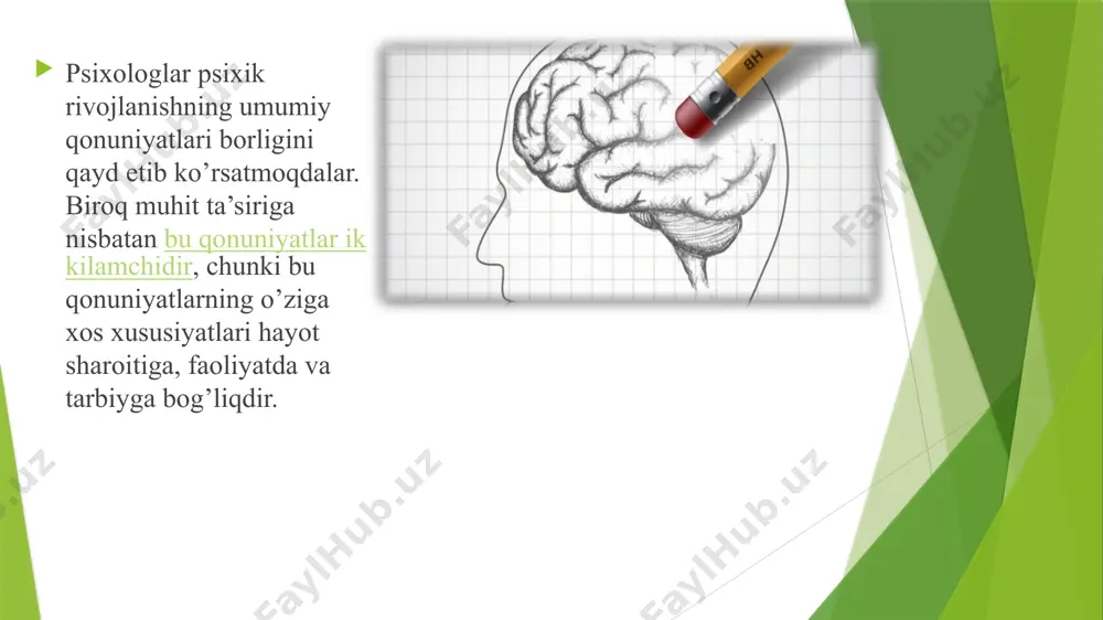 psixik rivojlanishni asosiy qonuniyatlari - Page 5