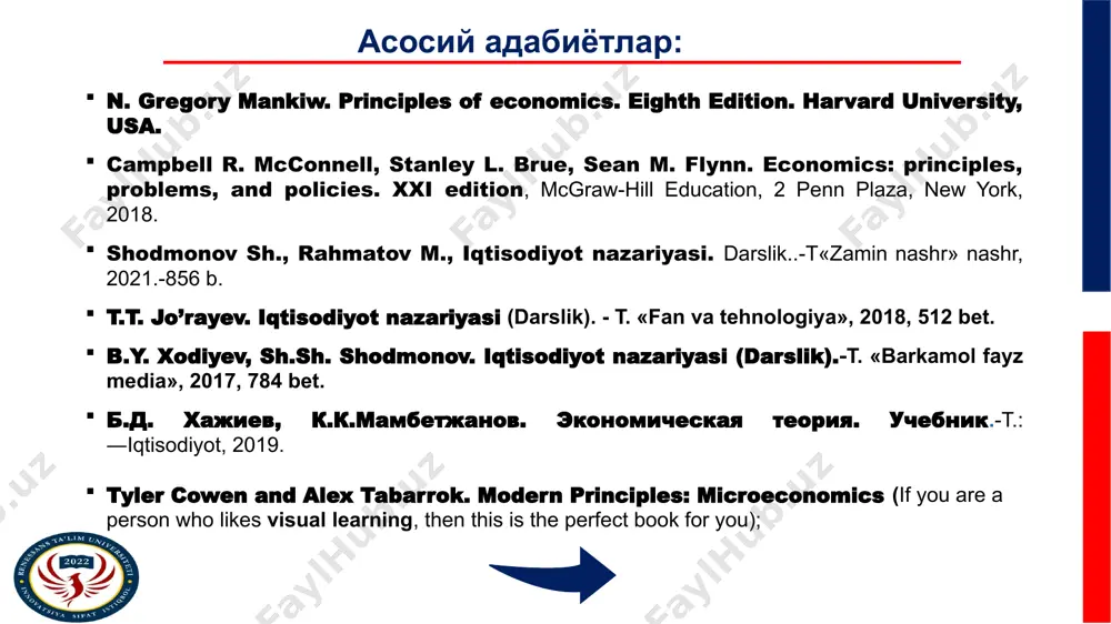и (товарлар ва хизматлар)дан фойдаланиш ёки уларнинг бевосита истеъмол қилиниш жараёнидир. иқтисодий ресурслар яъни ишлаб чиқариш воситалари ва ишчи кучидан иқтисодий фаолиятда фойдаланиш жараёнидир жамият аъзолари гуруҳларининг ижтимоий истеъмол хусусиятига эга бўлган моддий неъматлар ва хизматларни жамоа бўлиб истеъмол қилишни билдиради 1 истеъмолчилик сафлари – бу аҳоли жорий даромадларининг истеъмол неъматлари ва хизматлар учун ишлатиладиган қисмидир. истеъмолчилик сарфлари мамлакатнинг иқтисодий тараққиёт даражасига боғлиқ бўлиб, унга бир қатор омиллар таъсир кўрсатади: худудий демографик омиллар, аҳолининг ёш ва жинс таркиби, урф -одат ва анъаналари, табиий-иқлим шароитлари кабилар таъсир кўрсатади. даромадларнинг истеъмол сарфларидан қолган қисмидан жамғарма мақсадларида фойдаланилади. 6 2. жамғарманинг моҳияти ва мақсади. жамғарма – бу уй хужаликлари ихтиёридаги жорий даромадлари бир кисмининг фоизли даромад олиш ва келажакдаги истеъмолини кондириш максадида тўпланиб (жамғарилиб) боришидир 7 7 жамғармани амалга оширишдан кўзланган мақсадлар: узоқ муддат фойдаланиладиган қимматбаҳо истеъмол товарлари (уй-жойлар, автомашина ва бошқа зебу-зийнат буюмлари) сотиб олиш; касаллик, ишсизлик ва бахтсиз ходисалар каби олдиндан …