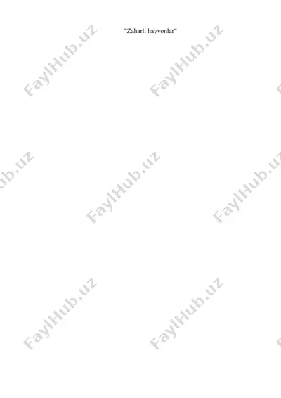 zaharli hayvonlar — DOCX